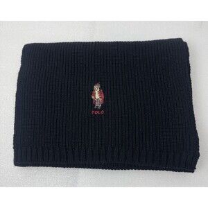 Polo Ralph Lauren Black Toggle Coat Polo Bear Scarf